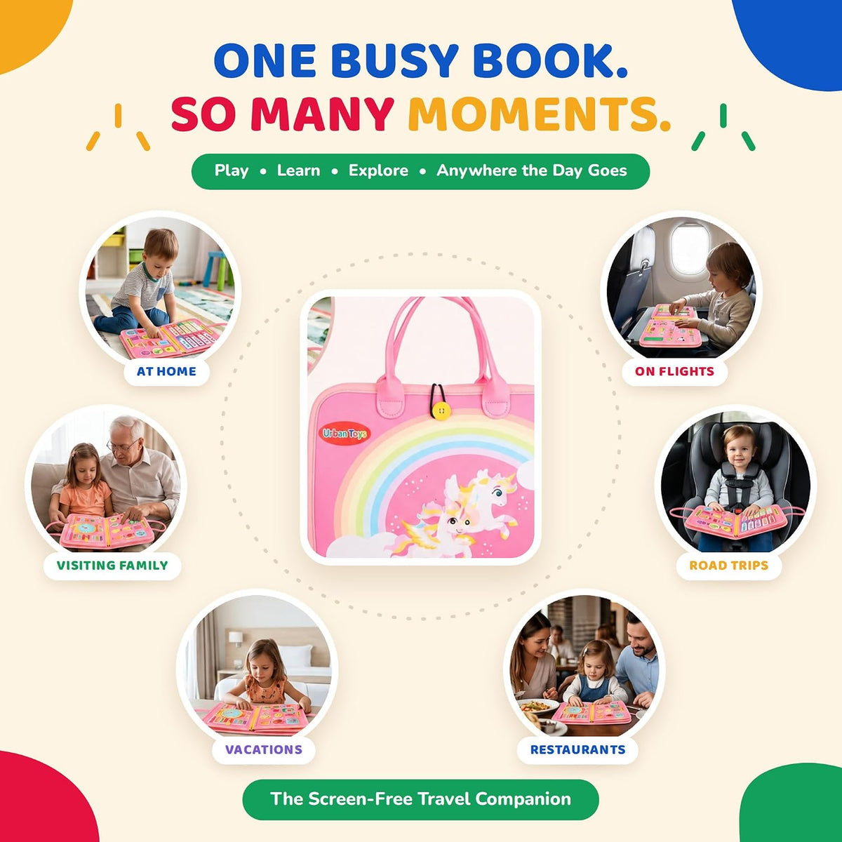 Montessori Busy Board, Toddler Activity Book, Learning Toys 3+