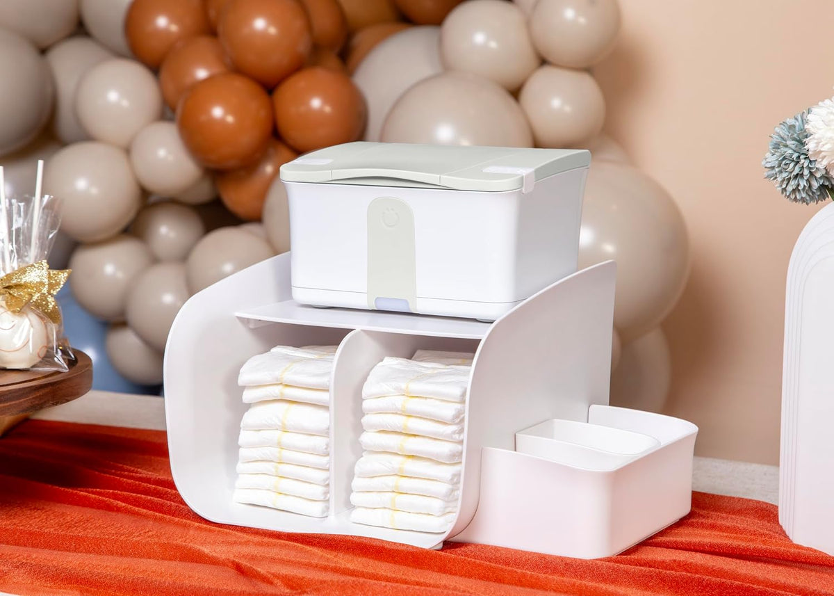 Ubbi Tabletop Diaper Caddy, Diaper Storage, Caddy Organizer, White