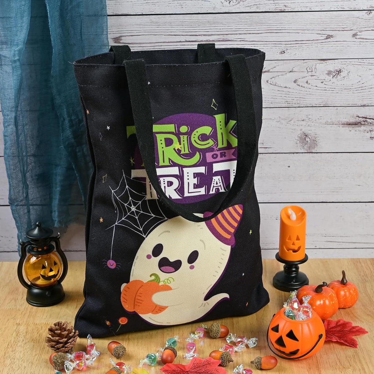 Halloween Trick or Treat Tote Bag 15.7"