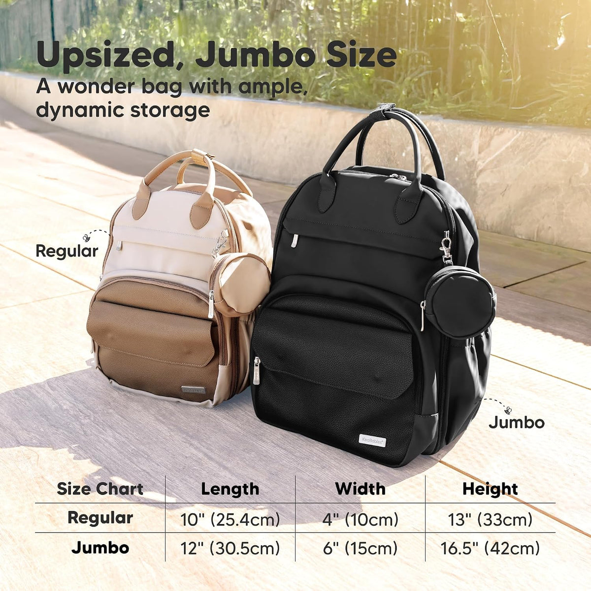 Diaper Bag Backpack, Travel Diaper Back Packs (Trendy Black, J)