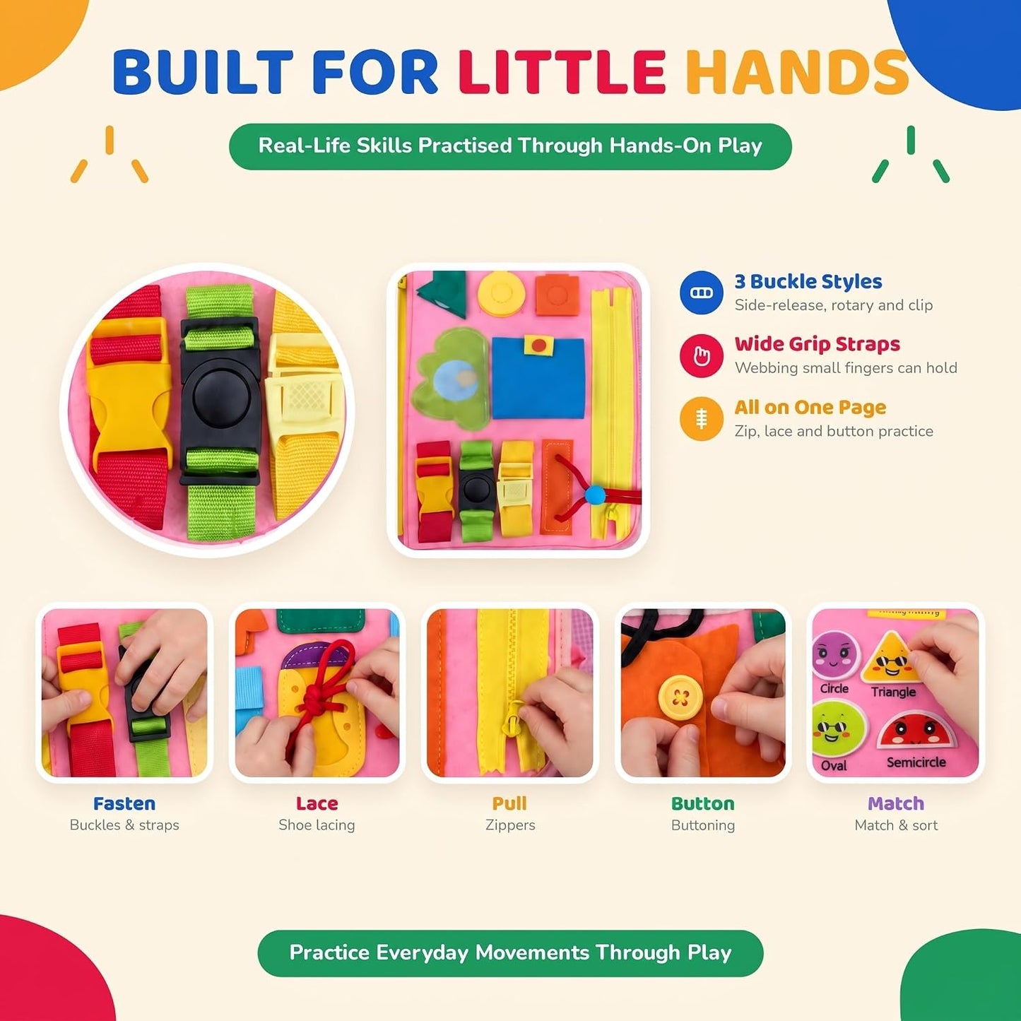 Montessori Busy Board, Toddler Activity Book, Learning Toys 3+
